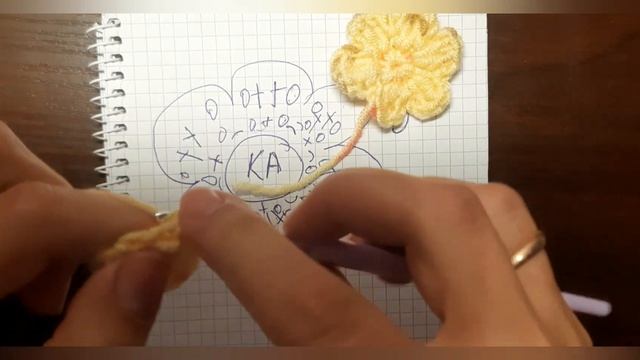 Вязанный цветок крючком. Вязание для начинающих