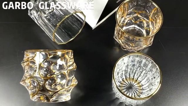 Гарбо Стеклянный стакан с золотым украшением