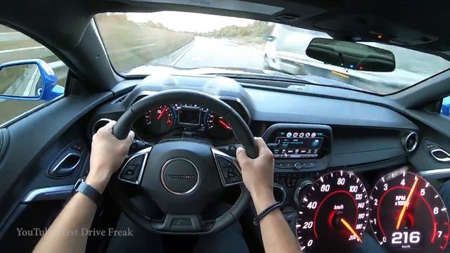 Chevrolet Camaro 2SS максимальная скорость автобан POV