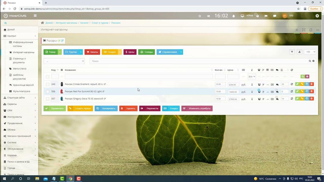 Управление товарами в HostCMS (базовые навыки)