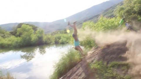 Girl Wrecks Hard On Bike Jump