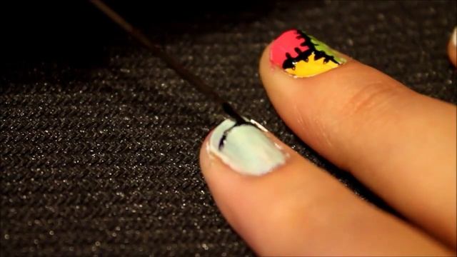 Nightmare Before Christmas Sally Inspired Nails