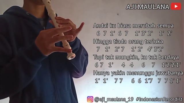 Not Angka BUKAN CINTA BIASA  CINTAKU BUKAN DIATAS KERTAS  Lagu Tik TokRecorder Cover