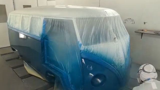 VW T1 Busje Restauratie, 2tone Kleur Spuiten Origineel VW Kleur