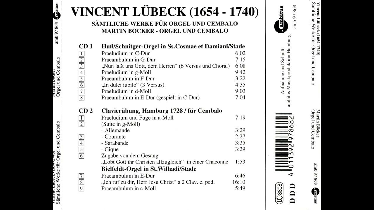 Vincent Lubek - Sämtliche Werke Für Orgel & Cembalo (CD1-CD2)