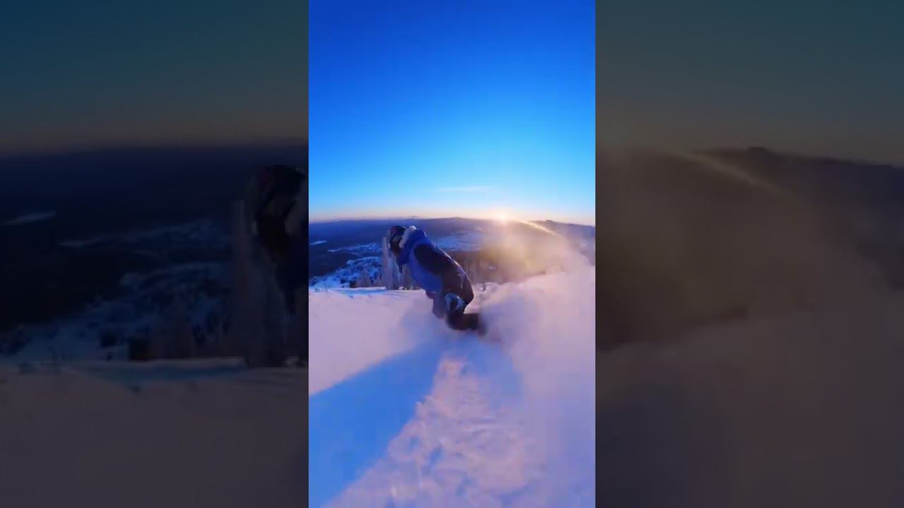 Кто на рассвете встаёт, тот пухляк застаёт  #сноуборд #шерегеш