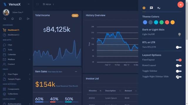 VenusX Admin   Responsive Web Application Kit