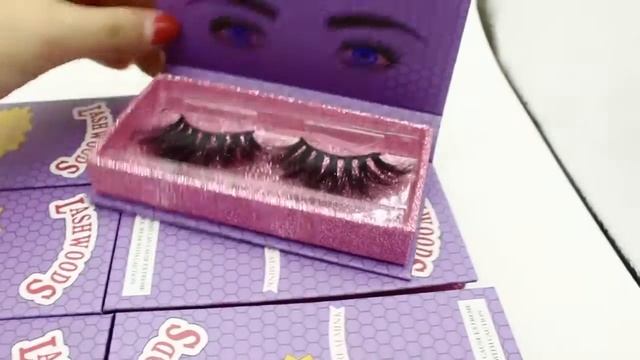 Чехол для ресниц Lashwood, изготовленный на заказ, упаковка с логотипом, фиолетовые лашки, норковые