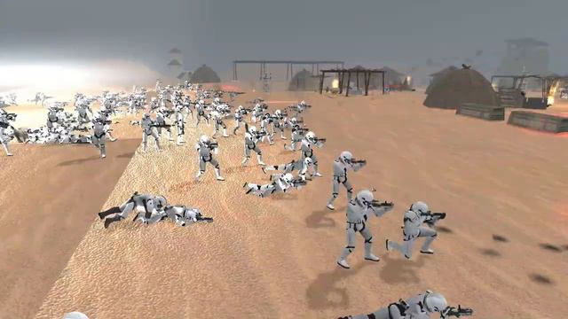 First Order Army GUNSHIP INVASION Of Jakku! - Men Of War: Star Wars Mod Battle Simulator