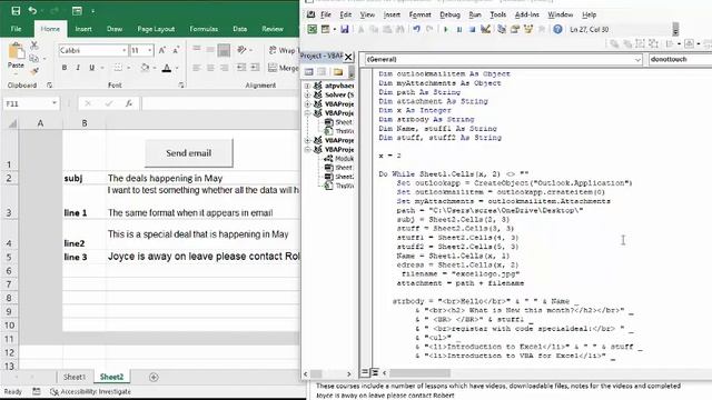 Allow Users To Change The Email Sent From Excel Without Changing The Code