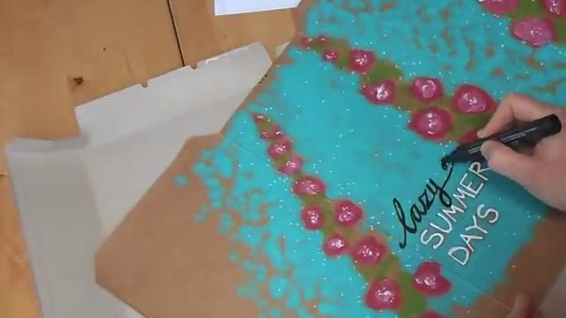 ArtDemo: Hollyhocks With Paint Dabbers 25.02.14