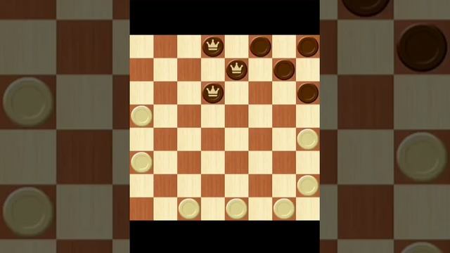 Шашечная задача этюд- Выигрыш против трёх дамок. Комбинация. A checker problem. Etude.