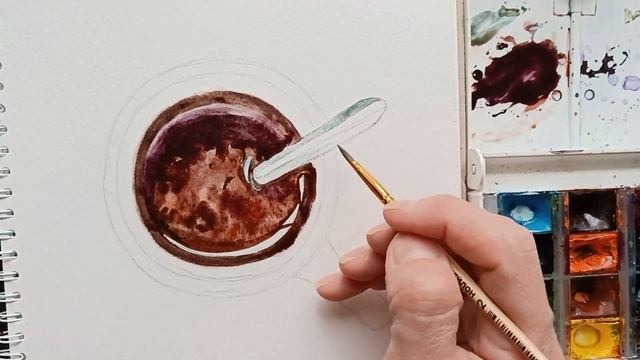 Как нарисовать чашку какао акварелью