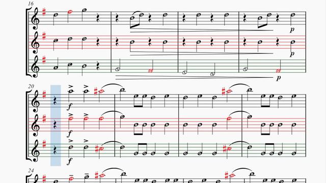 Turkey In The Straw║CDEFGAB║Easy Notes║Sheet Music║Trio║Flute Violin Oboe