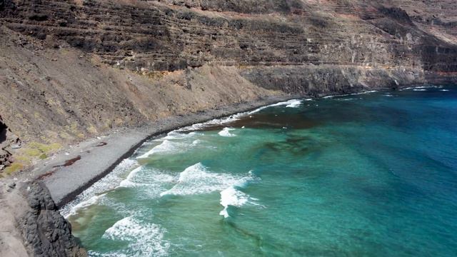 La Playa De La Cantería O La Playa De Atras — Imágenes De Drones — Vista De Pájaro — 4K