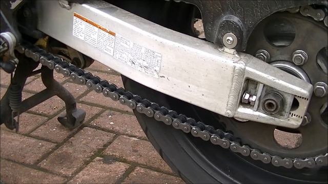 How to adjust the chain on an old bike ie The Bandit 1200