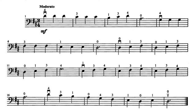 Suzuki Cello 1 - French Folk Song Score Video