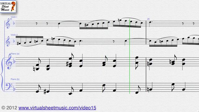 Johann Sebastian Bach's, Concerto In D Minor BWV 1043, Violin And Piano Sheet Music - Video Score