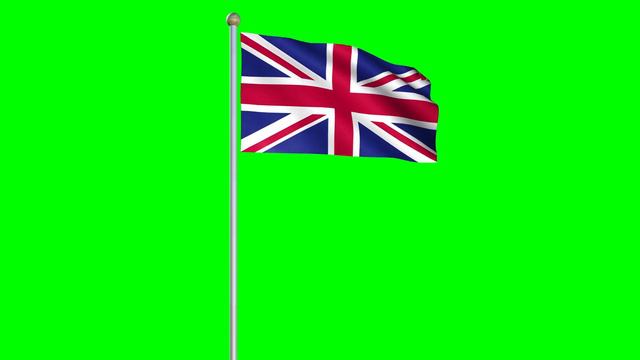 United Kingdom Flag Green Screen #1  หน้าจอสีเขียวฟรี   Free4Use Animation