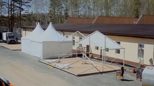 Аренда шатров (процесс сборки)