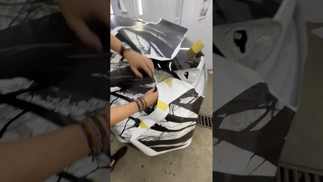 Стыковка рисунка при оклейке автомобиля винилом по дизайн проекту 3Д конфигуратора Атика