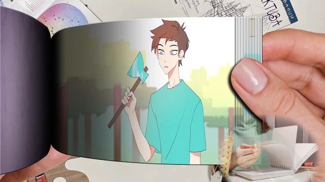 Steve, I'm Stuck - Minecraft Anime - Flipbook Animation