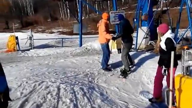 Прикольный сноубордист (Харьковская Швейцария) ПРИКОЛ
