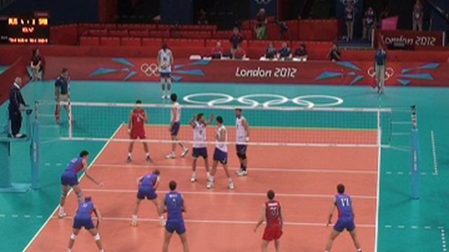 Волейбол. Олимпиада - 2012. Техническое видео. Выход связующего сборной России из 5й зоны.