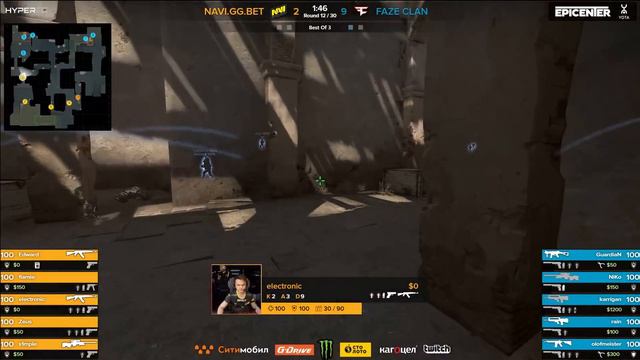 Na'Vi Vs. FaZe - EPICENTER 2018 Grand-final - Map2 - De_dust2 [Enkanis, CrystalMay]