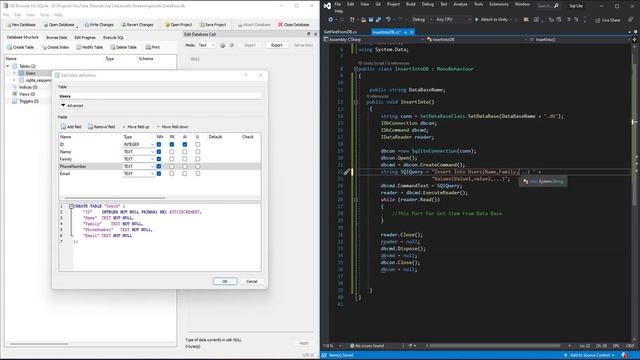 How To Connection To The Database (SQL Lite) In Unity Multiplatform(android-ios-windows)