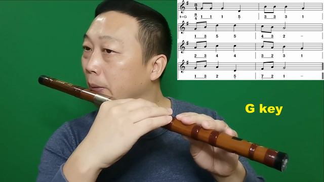 How To Play D Key Dizi For Different Key Notation---《Happy New Year》 (D Key G Key  A Key ) @Dan Tan