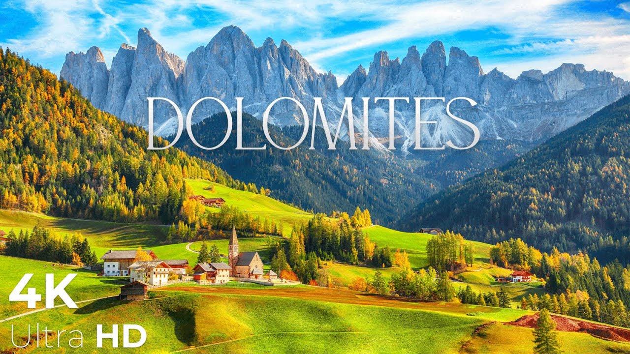 Dolomites Mountain | Meditation Music | Amazing Beautiful Nature Of Italy | 4K Relaxation Film