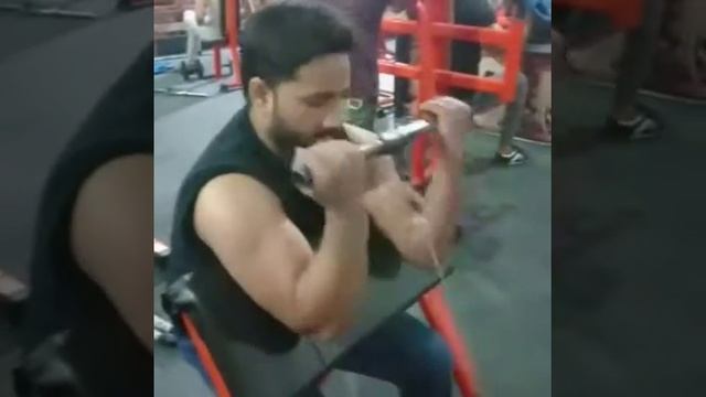 At Gym Biceps On 120 KG