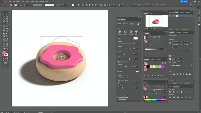 HOW TO MAKE 3D DONUT IN SECONDS IN ADOBE ILLUSTRATOR