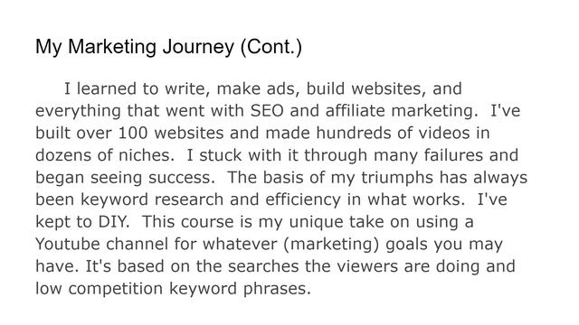 My Marketing Journey - JBro SEO
