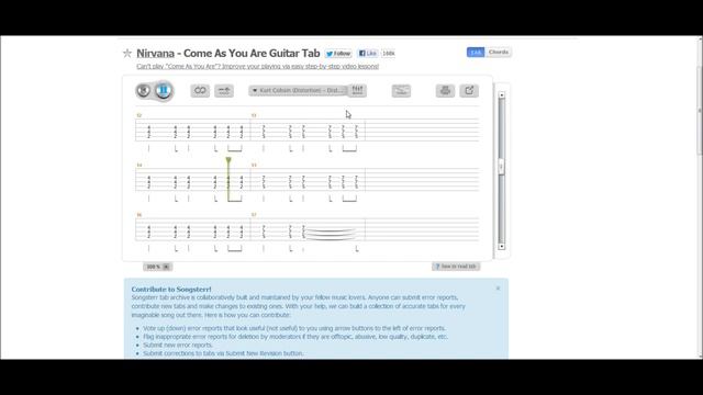 Nirvana Come As You Are [tablature]