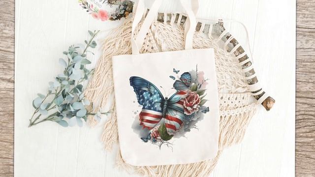 American Flag Butterfly, 4th Of July Watercolor Clipart For Scrapbooking, Invitation, T-Shirt Desig