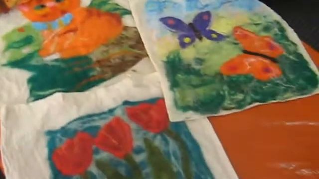 Результаты мастер класса по валянию рисунка на сумках  Мастерская Businam Ru