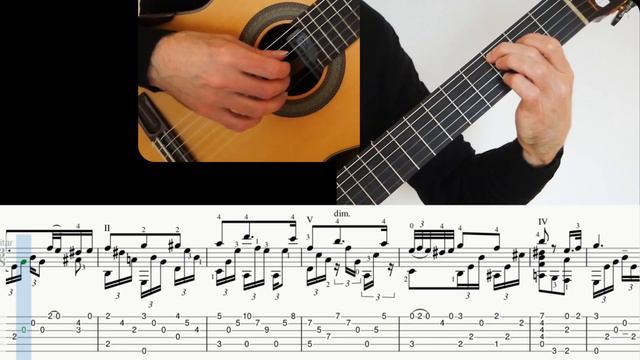 Symphony No. 3 poco Allegretto Brahms Guitar arrangement Tutorial sheet and Tab