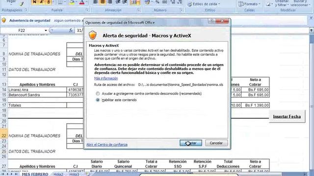 Ejemplo De Insertar Fecha Excel 2007