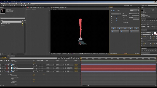 After Effects Duik настройка персонажа