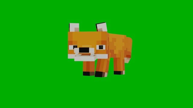 ЛИСА из МАЙНКРАФТ ФУТАЖ / FOX From MINECRAFT On GREEN SCREEN