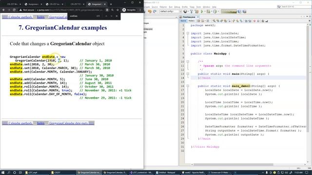 2.2 GregorianCalendar Class