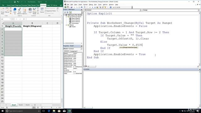 Excel VBA Programming - Events | 4 - The Worksheet Change Event
