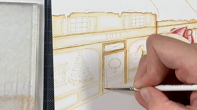 CHRISTMAS CARD: Purple Onion Designs: Stacey Yacula - Miles & Beth & Toy Store Background