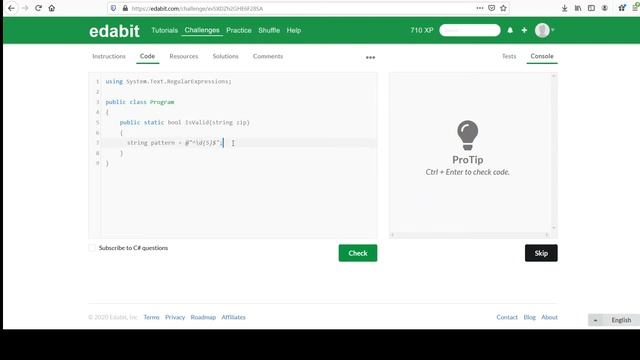 Edabit Easy C# Programming Challenges #25: Valid Zip Code