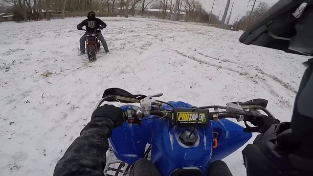 SNOW DAY WITH THE YAMAHA RAPTOR 350!