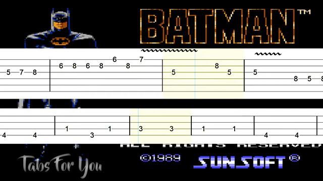 Batman NES - Game Over Guitar  Bass TAB