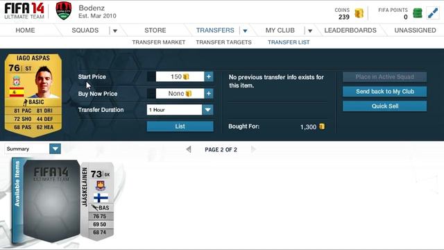 FIFA 14 Ultimate Team - Final Web App Trading Video