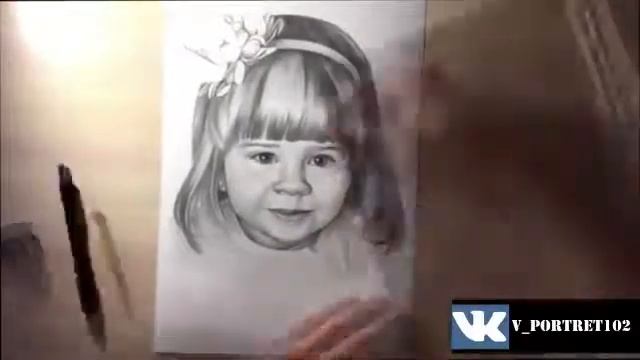 V-PORTRET детский портрет карандашом. Художник Виталий Плужников